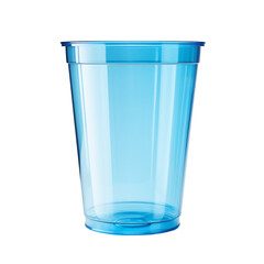Wall Mural - Blue plastic cup isolated on transparent background