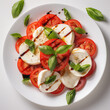 © Sveta - Caprese salad top view. Isolated classic italian food. Photo for restaurant, menu, adverising, banner