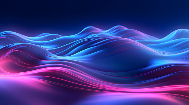 Digital technology 3D curve light wave abstract graphic poster web page PPT background