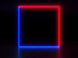 Fototapeta Perspektywa 3d - Neon and neon beams in the dark room