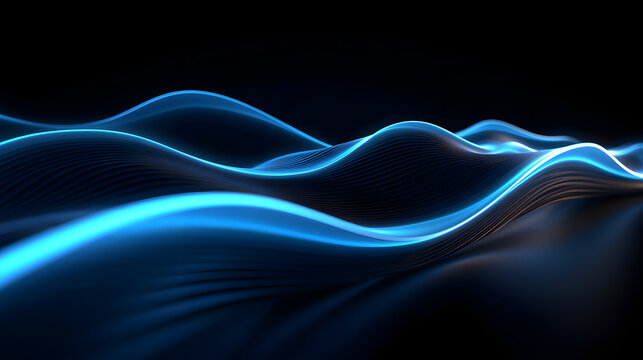 Digital technology 3D curve light wave abstract graphic poster web page PPT background