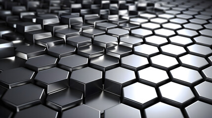 Digital silver 3d honeycomb structure hexagonal graphic poster web page PPT background