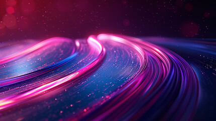 Canvas Print - Speed lines background with lines and particles, abstract neon design concept illustration