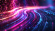 Speed lines background with lines and particles, abstract neon design concept illustration