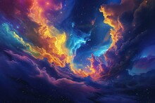 Abstract Fractal Illustration For Creative Design Looks Like Galaxies In Space