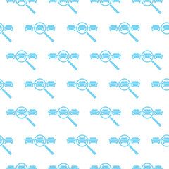 Sticker - Magnifying glass making a car choice icon seamless pattern