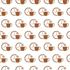 Sticker - Coffee break icon seamless pattern