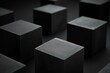 Black cubes in a row on a black background