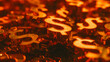 US Dollar sign symbols 3d close up