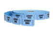 Admit One, Roll of Entry Tickets, Isolated on transparent background
