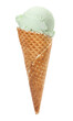 Colorful Ice Cream Cone with one scoop, Isolated on transparent background