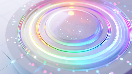 Three dimensional colorful round background, transparent gradient curved glass background 3D rendering