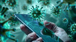 phone infect virus and malware, cybersecurity concept