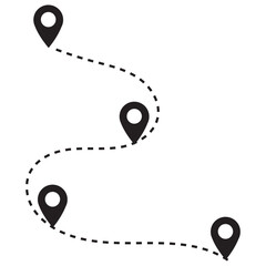 Leinwandbilder - route icon. map pointer. location, pin, gps, roadmaps. Vector illustration. EPS 10