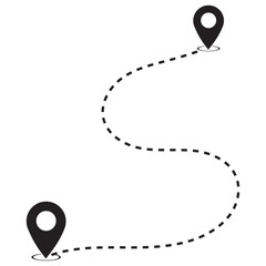 Leinwandbilder - route icon. map pointer. location, pin, gps, roadmaps. Vector illustration. EPS 10