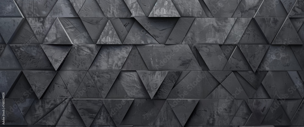 Abstract black geometric background with triangle pattern, seamless ...