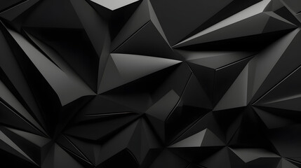 Wall Mural - Digital black modern 3d geometry abstract graphic poster web page PPT background