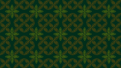Wall Mural - Batik Kawung is a batik motif whose shape is in the form of a circle similar to a kawung fruit which is neatly arranged geometrically. Seamless pattern background vector.