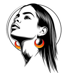 Wall Mural - fashion logo with face woman on white background