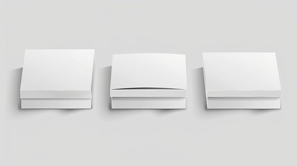Poster - Modern illustration of a blank white product packaging box with three rectangular templates in different positions.