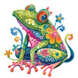 Prince Frog Clipart Floral clipart isolated on white