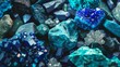 Turquoise, Lapis Lazuli, and Malachite Crystals Close-Up