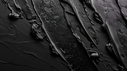 Wall Mural - paint black color on black background, water color style