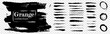Ink grunge. Creative vector set of design elements grunge stripes and brush strokes. Black marks and strokes with brush or charcoal. Grunge texture of artistic brush strokes, lines, marks and strokes