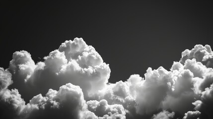 Aufkleber - Black background with white clouds isolated on top