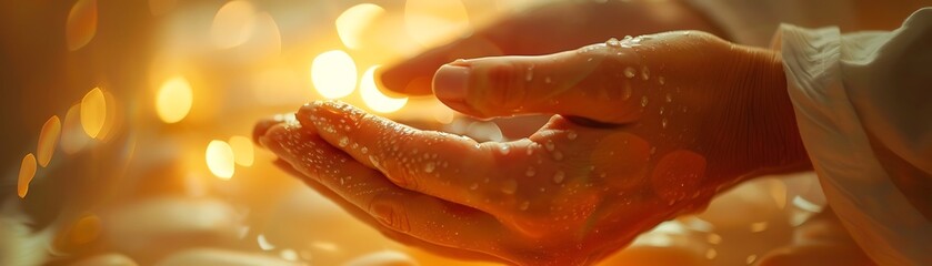 Close up on a reflexology treatment in progress focusing on the therapeutic touch for stress relief and healing