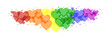 LGBT Pride Rainbow Gradient Hearts on White Background. Celebrate Love, Diversity, and Inclusion with Vibrant Visuals