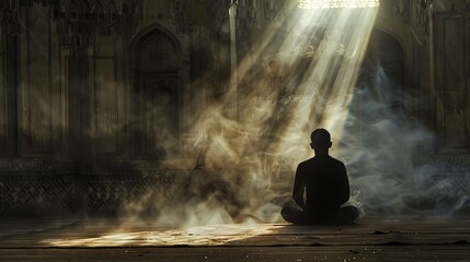 Canvas Print - Man praying in a mosque