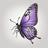 Fototapeta Motyle - Elegant Purple Butterfly Beauty Logo: Graceful Insect Silhouette with Abstract Design colorful background