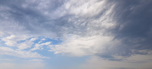 Wall Mural - winter sky with clouds, season skyline background