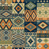 Fototapeta Młodzieżowe - Native American tribal fabric patchwork wallpaper abstract vector seamless pattern  for scarf kerchief shirt fabric tablecloth pillow carpet rug