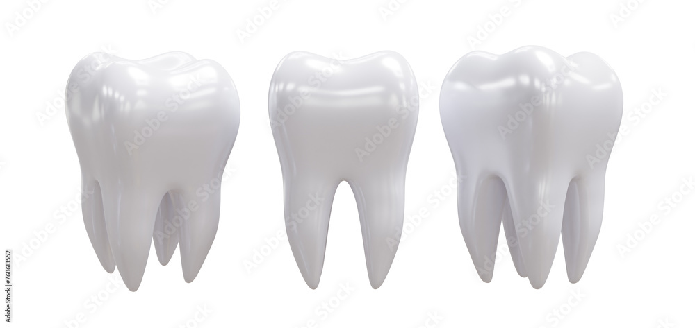 Set of 3d tooth isolated on transparent background. Render. 3d render ...