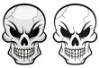skull head drawing isolated design