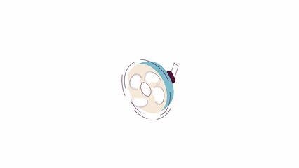 Poster - Electric fan blowing fresh air 2D object animation. Domestic climate control appliance flat cartoon 4K video, transparent alpha channel. Temperature changing animated element on white background