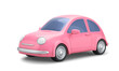 Cute pink car isolated on white background. Clipping path included