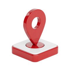 Fototapete - Red Map Pointer Pin Icon Isolated. 3d Rendering