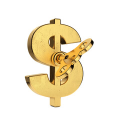 Aufkleber - Golden USA Dollar Money Sign with Golden Key. 3d Rendering