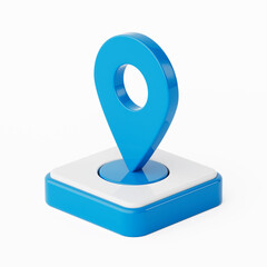 Fototapete - Blue Map Pointer Pin Icon Isolated. 3d Rendering