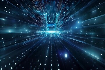 Poster - this video showcases a vibrant blue abstract background with twinkling stars scattered throughout an