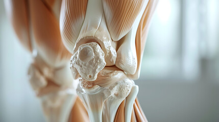 Human knee anatomy on medical background. generative ai