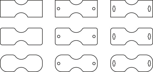 Poster - Set of Necklace display cards icons in line styles with editable stock. Jewelry cards. Necklace hang tags on transparent background. Vector illustration Designs Elements for Web Page and Mobile Apps.