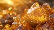 close-up of my top high end giant partially see trough gold crystalized particles flakes mineral Sphere