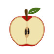 Ilustrasi potongan apel merah...