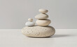 Zen Serenity: Balanced Stone Stacks in Minimalistic Tranquility