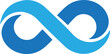 Blue Infinity logo icon. Eternity, infinite, endless, loop symbols illustration in flat style