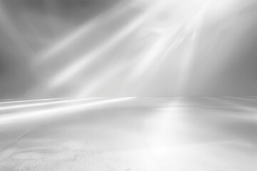 Poster - Abstract Gray and White Gradient Background with Bright Light and Grainy Texture, Empty Space, Digital Illustration